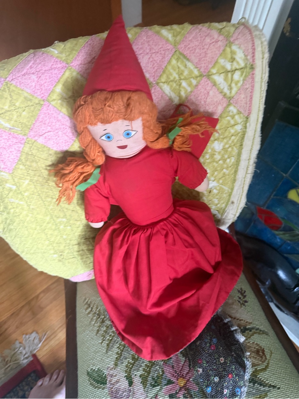 Vintage Topsy Turvey Little Red Riding Hood rag doll 3in1